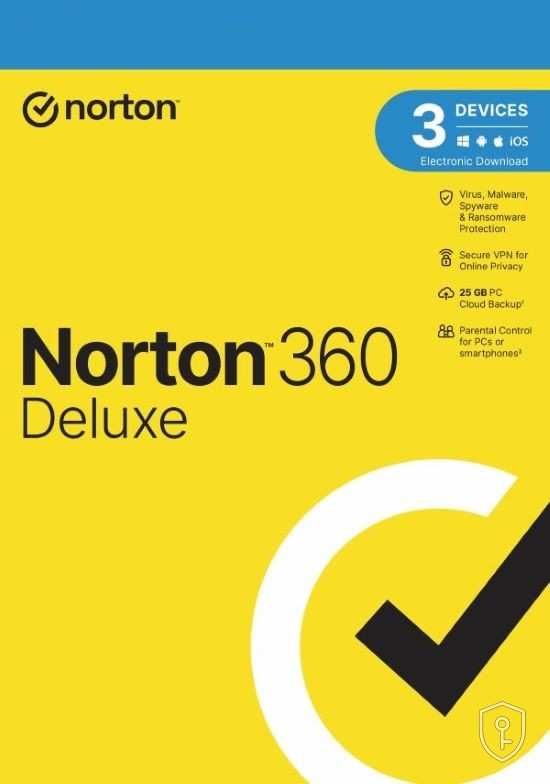 Norton 360 Deluxe EU Clé (1 An / 3 Appareils) + 25 GB Cloud Storage — licence originale à acheter en Suisse - CHKEY